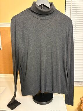 Eileen Fisher Charcoal Turtleneck Long-Sleeve Top